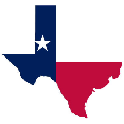 Texas flag in the shape of Texas
